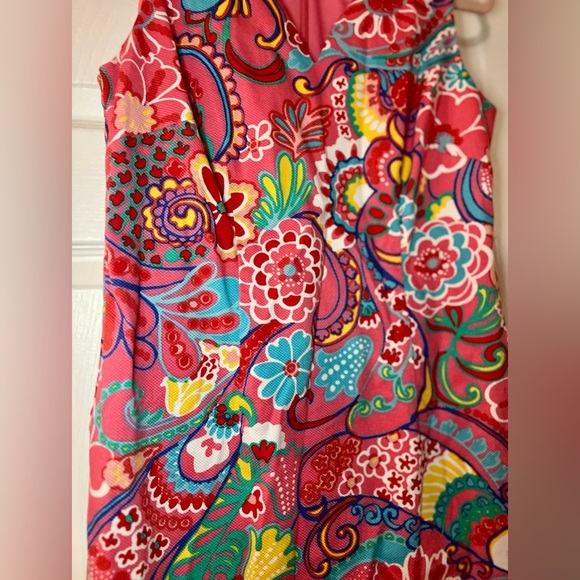 TALBOTS TEXTURED SHIFT DRESS - MOD FLORAL, Size 2 - Picture 3 of 10